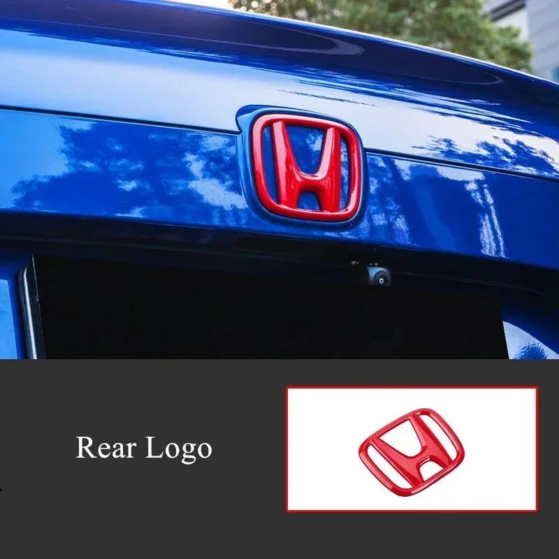 ABS Carbon Fiber for Honda Civic 10th 2016-2020 Inspire Car Front Grille Rear Trunk Steering Wheel Emblem Stickers Accessories