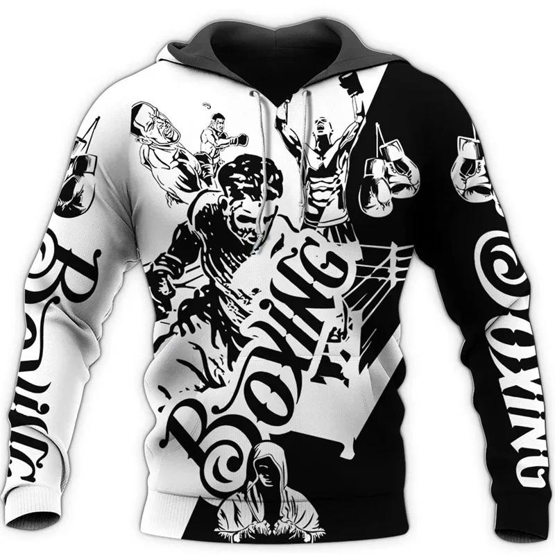 Boxing 3d Hoodie Cool Printed For Men And Womens Street Wear Pullover For Autumn Long Sleeved Sportswear Casual Sportswear