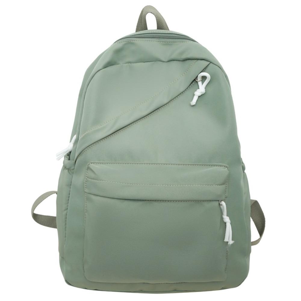 Solid Color Nylon Student Schoolbag Small Fresh Backpack Female Fashion Casual College Student Junior High School Girl Backpack