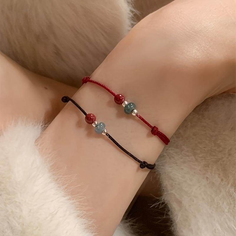 Ручная работа Счастливая нить Плетеные браслеты для женщин Амулет удачи и богатства Браслет на запястье Браслеты Парные Дружба Ювелирные изделия Подарки