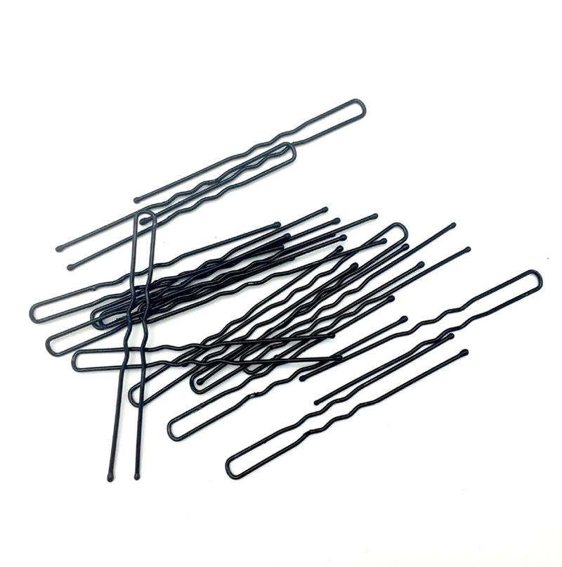 10pcs Women Gold Black Drip Invisible Hair Grips Curly Wavy Bobby Pins for Daily Use Wedding Party