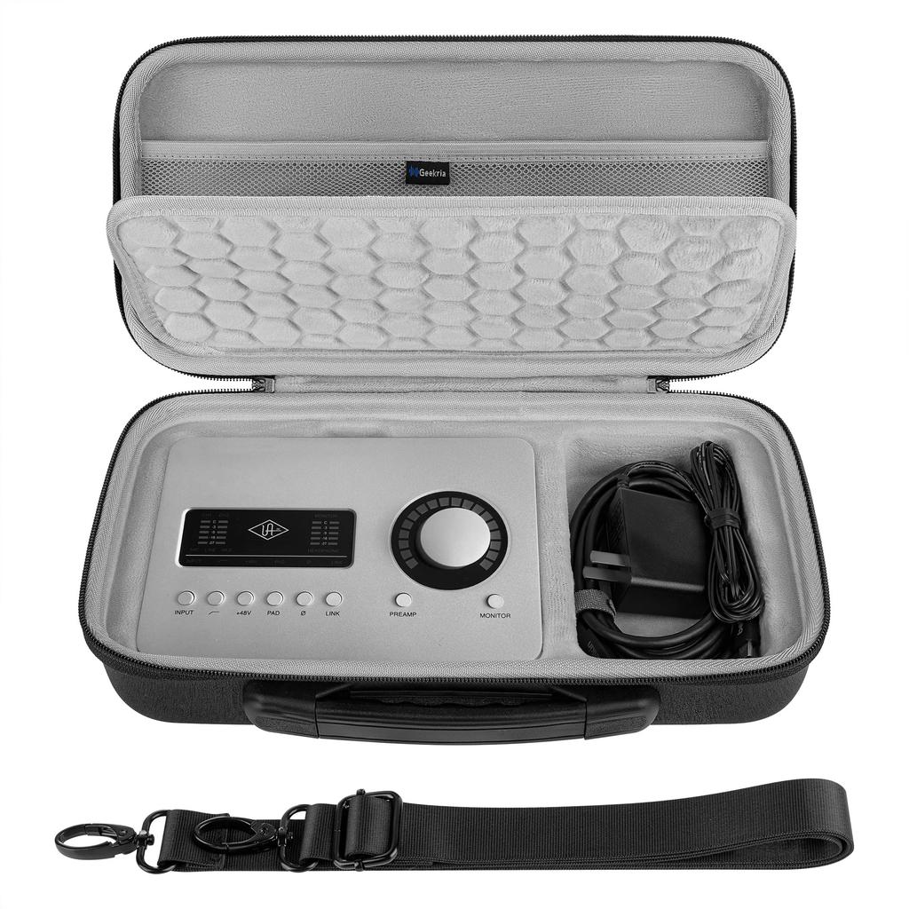 Geekria Audio Interface Carrying Case, Hard Shell Travel Bag Compatible with Universal Audio Apollo Solo