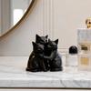 Черная Кошка, 3D-печать, Статуэтка, Три Обнимающихся Геометрических Кота, Современная Скульптура Животного для Дома, Офиса, Книжной Полки