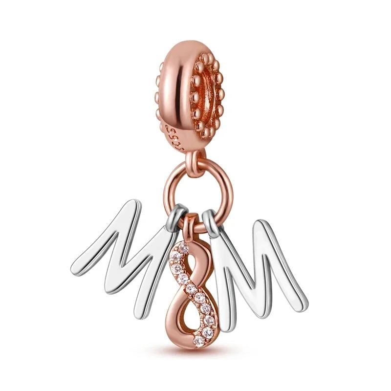 Copper Family Love Charm Beads Fit Original Bracelet Diy Sister Mother Love Friendship Pendant Jewelry Making Diy