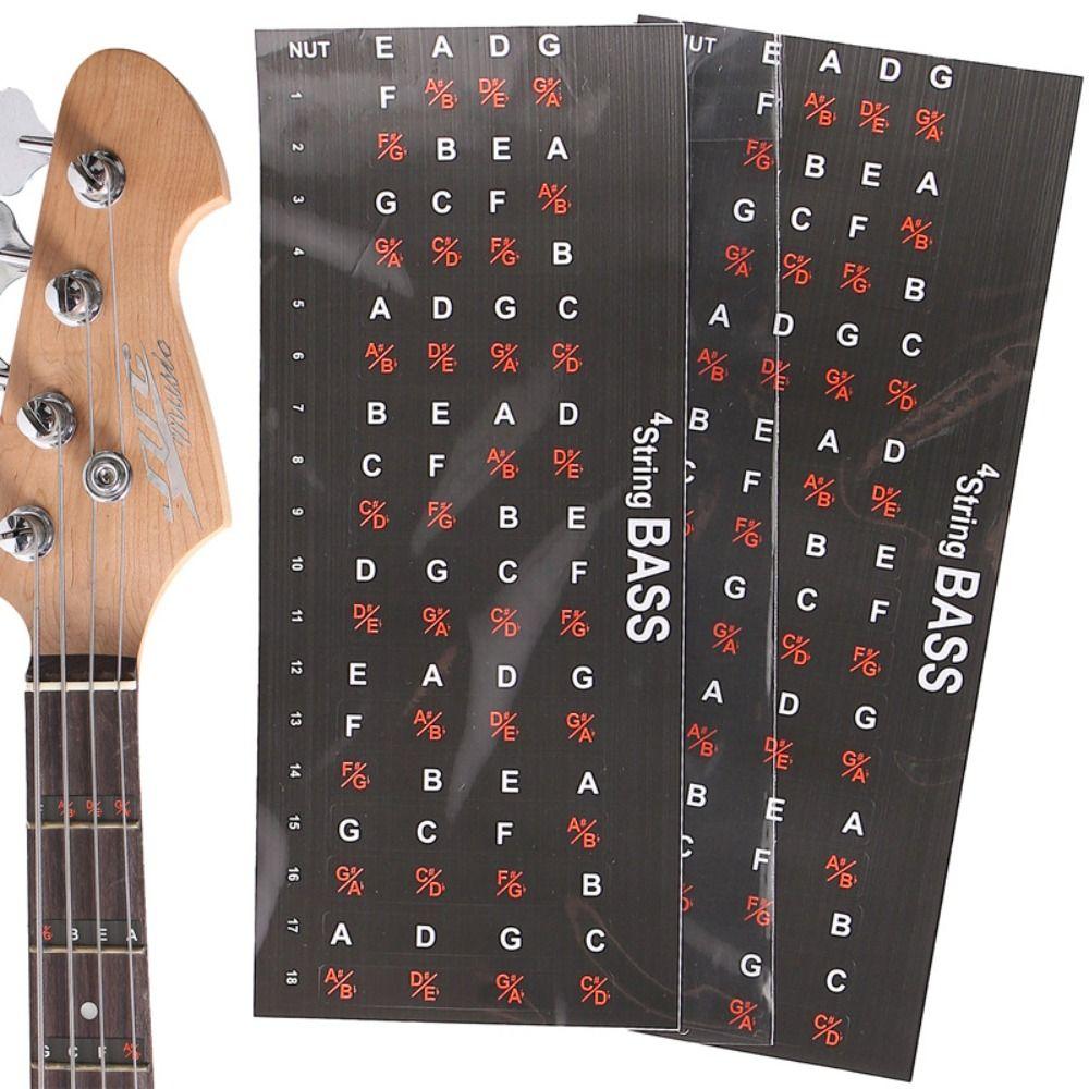 Tone Guitar Fretboard Note Sticker Portable Guitar Chord Stickers 5-string Bass