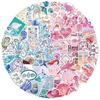 100 ШТУК Наклейки с Океанской Тематикой Милые Морские Существа Эстетичные Наклейки Синие Розовые Виниловые Водонепроницаемые Наклейки Для Бутылок с Водой Ноутбуков Скрапбукинга