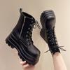 Fashion 2024 New Autumn and Winter Shoes Women's Boots Gothic Chunky High Top Biker Boots Punk Chunky Fashion Ankle Boots