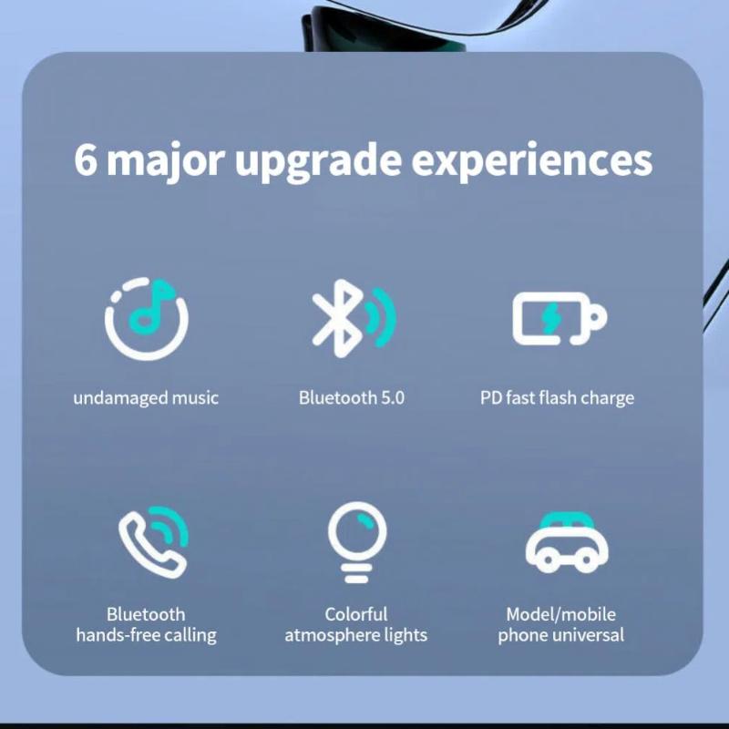 MP3-плеер с функцией громкой связи, быстрая зарядка, прикуриватель, два порта USB, цветная подсветка, автомобильные аксессуары, FM-передатчик