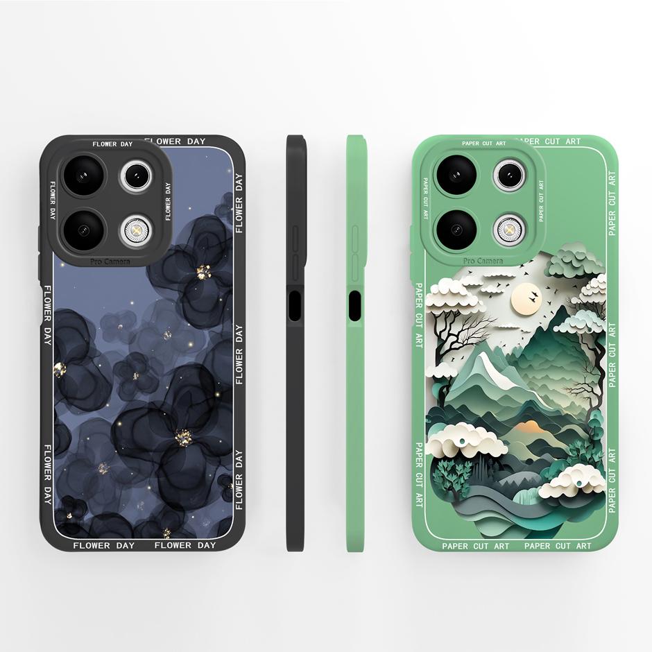 For Xiaomi Redmi Note 13 13 Pro 4G Phone Case Pretty Flower Liquid Silicone Back Cover For Redmi Note13 13Pro 4G Prevalent Funda