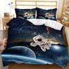 Space Galaxy Duvet Cover Set Polyester Comforter Cover With Pillowcase Queen Full King Twin Size For Kids Boys Girls Bedding Set