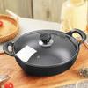 No Coating Cast Iron Pot With Wood Lid Soup Pot Cookware Stew Pot  Home Use