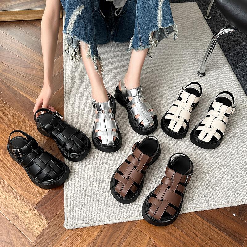 Женские летние новые плетеные повседневные сандалии