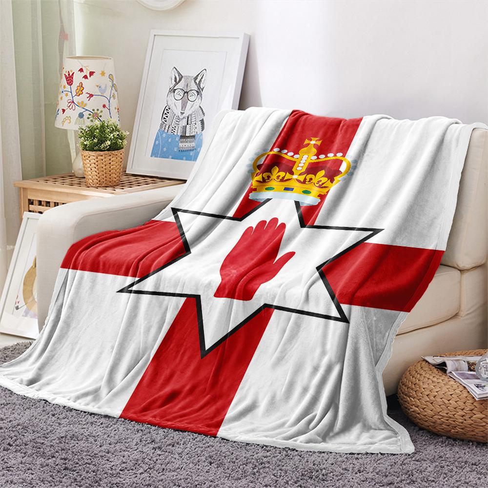 1PC Ulster Print Flannel Blanket, High quality All Seasons, Home Decor, Warmth and Comfort, Perfect for Christmas Gifts