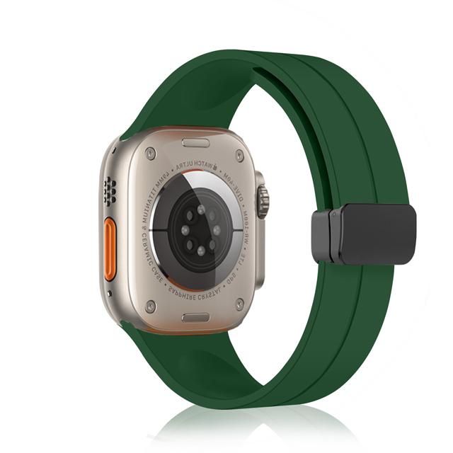 Strap For Apple watch ultra 3 2 band 44mm 45mm 49mm 40mm 41mm 46mm Magnetic Silicone Bracelet correa iWatch Series 8 se 9 10 11