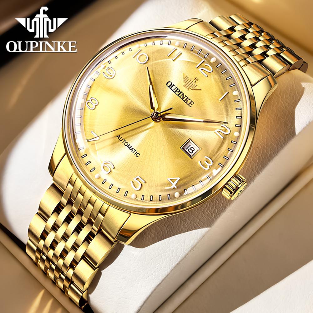 OUPINKE 3319 Imported Automatic Mechanical Watch for Men Sapphire Mirror Stainless steel Top Luxury Men's Watches