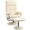 Relaxing Armchair That Reclines Up To 135 with a Swivel Seat and Footrest. 78x84x110cm. Cream