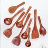 Kemu Japanese Wooden Cooking Utensils Set: Non-stick Spatula & Ladle with Long Handles