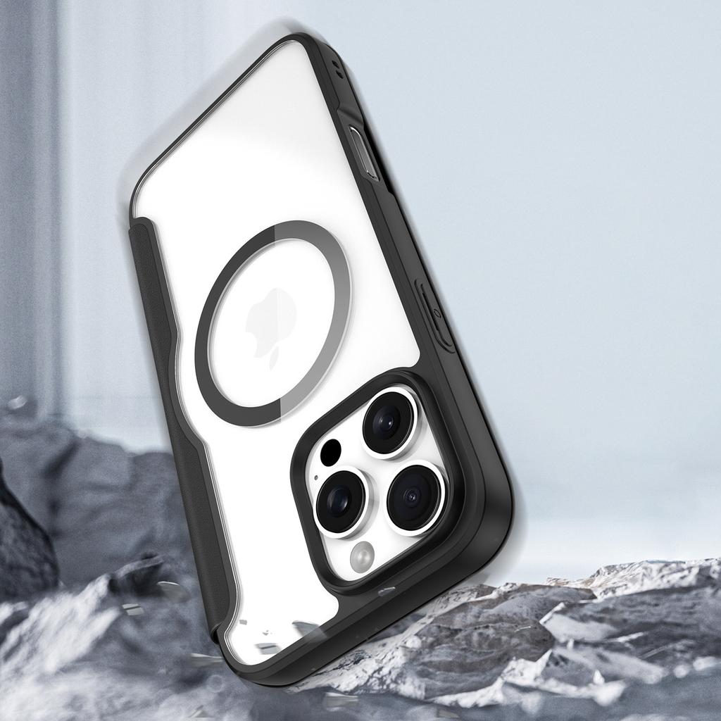 Чехол-книжка Dux Ducis Skin X Pro для iPhone 16 Pro с MagSafe — черный