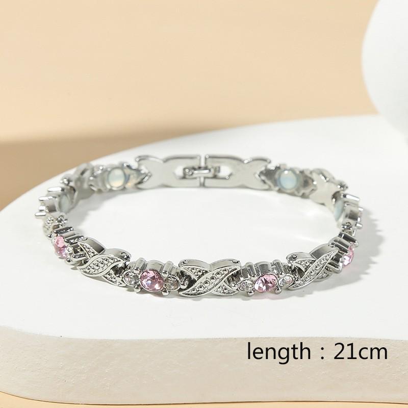 European & American Fashion Magnetic Bracelet with Colored Diamonds - Trendy, Versatile, and Cool Women's Bangle