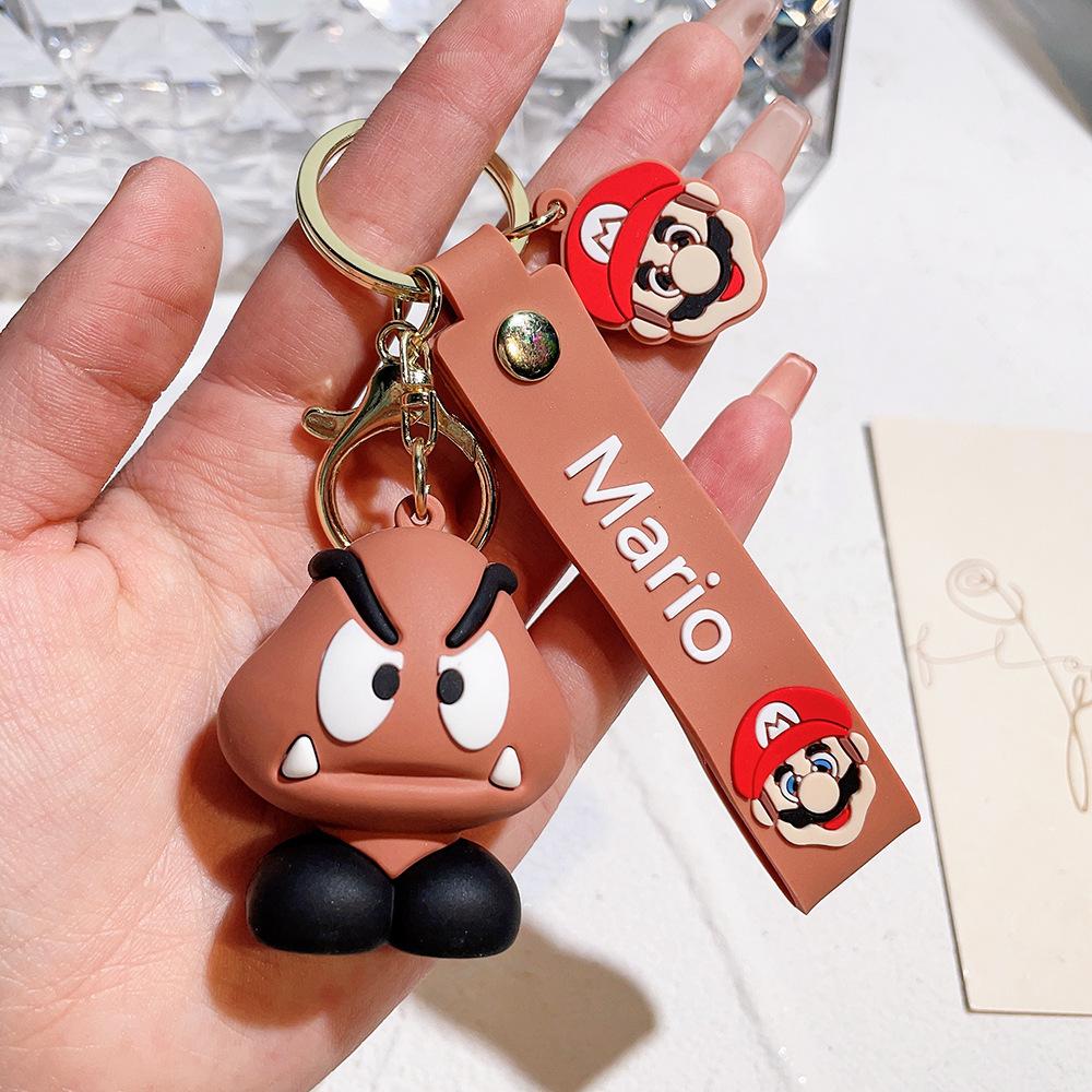 Super Mario Keychain Mario Bros Luigi Toad Yoshi Bowser Action Figure Model AccesoriosPVC Cartoon Bag Doll Pendant Toys Gift