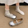 Модная универсальная ретро французская обувь на плоской подошве с мелким вырезом, женская летняя новинка 2025 года, с внутренней платформой, туфли Мэри Джейн для ношения с юбкой