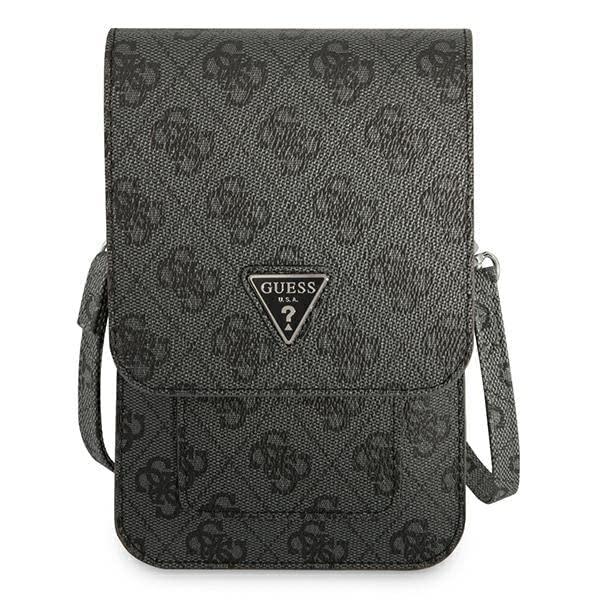 GUESS Чехол-сумка на плечо для смартфона, чехол для мобильного телефона, кошелек, легкий, с шнурком, тонкий дизайн (черный)