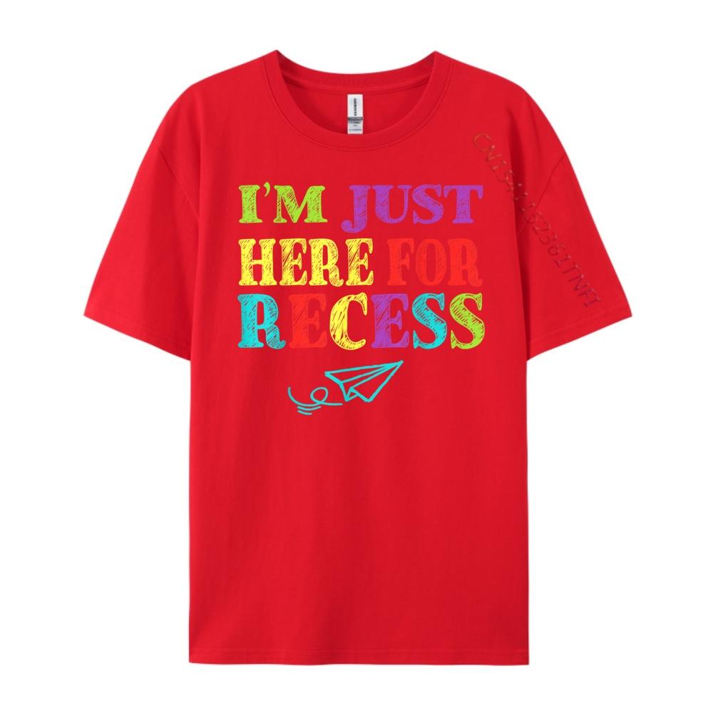 Im Just Here For Recess Funny Back to School Mens TShirts Luxury TShirt