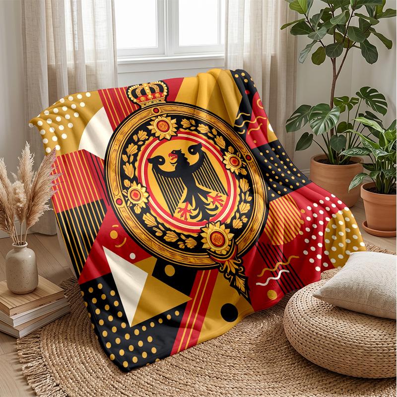 Belgium Football Printed Flannel Blanket Skin Friendly Warm Decorative Throw for Indoor Couch Bed Daily Use