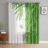 Green Bamboo Forest Sheer Curtains For Bedroom Living Room Tulle Curtains For Kitchen Window Voile Curtains