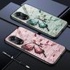 Для OPPO A16 A16s A18 A38 A58 A78 A96 A98 Reno8T 10 Pro 12F Realme C30 C33 C63 C65 C67 цветной дизайн бабочки твердое стекло + мягкий ударопрочный чехол TPU