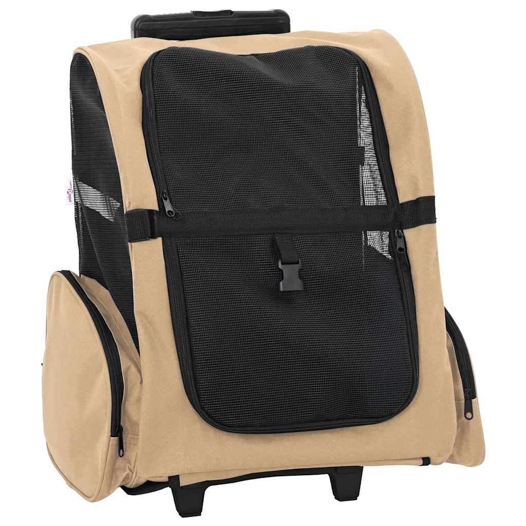 3 in 1 Pet Trolley Beige 48 x 32 x (57 106) cm Oxford Fabric