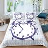 Clock Duvet Cover Set For Kids Teens Boys Girls Lightweight Down Quilt Covers Bedroom Decor 2 Pillowcases 1 Duvet Cover No Quilt