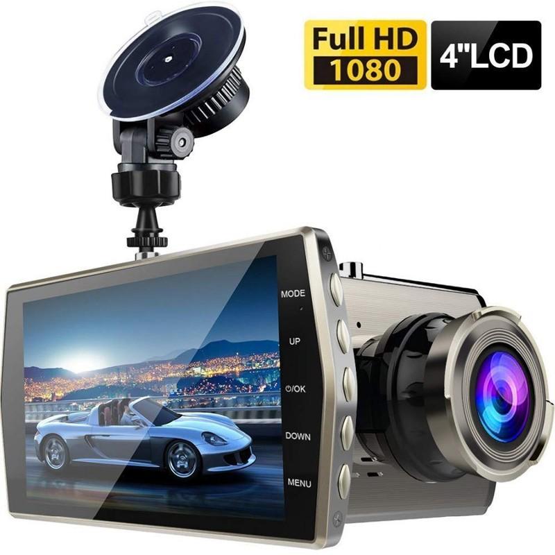 4.0 Inches Metal Shell  IPS Screen DVR 1080P Dual Lens Dash Cam Night Vision Driving Recorder  Video Recorder Auto Motion Detector