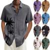 Дизайнерские весенне-летние мужские повседневные хлопковые однотонные рубашки с короткими рукавами, свободные рубашки