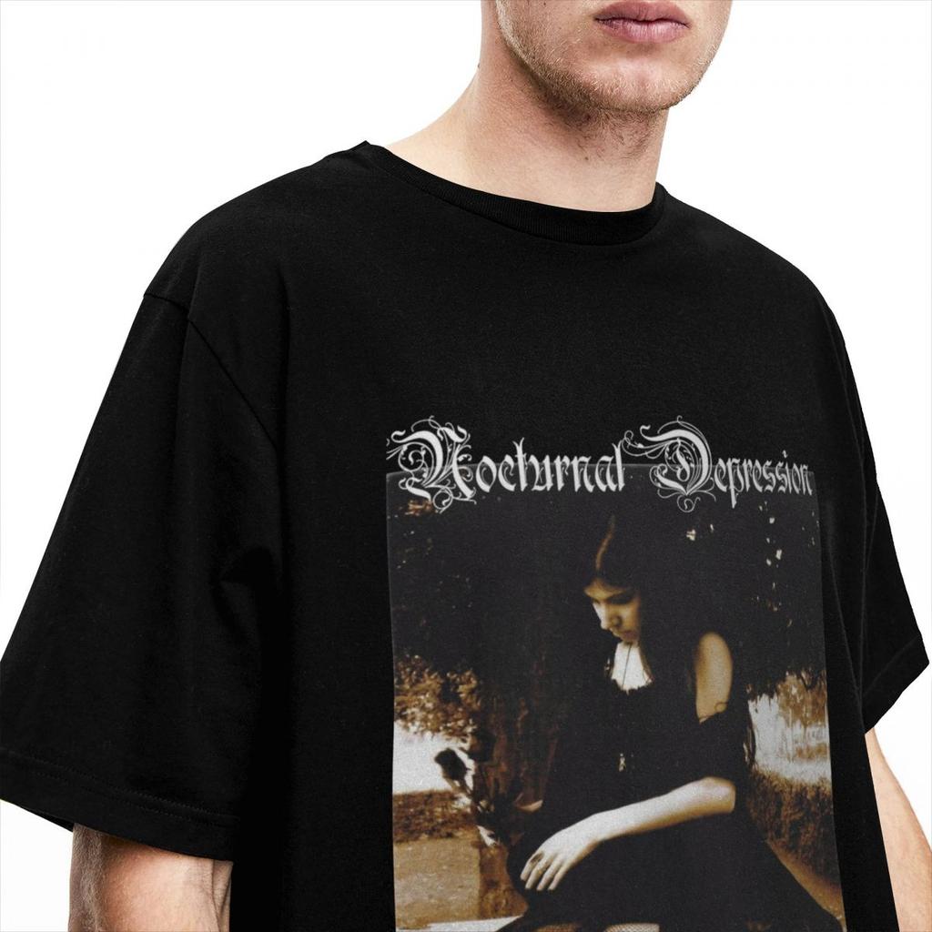 Мужская Женская Ночная Депрессия Блэк-метал Группа Футболка Одежда 100% Хлопок Футболка Одежда Потрясающая Футболка Лето