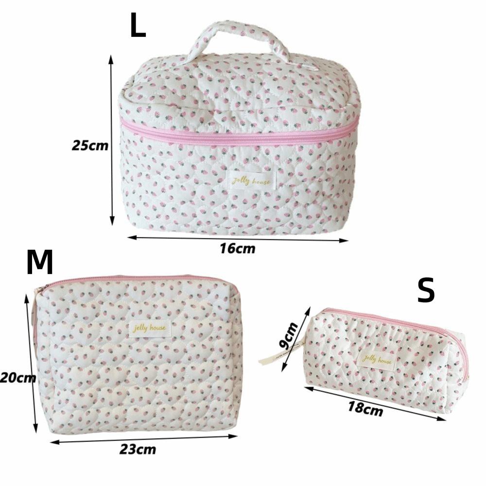 Strawberry Pattern Makeup Organizer Portable Travel Makeup Pouch Cosmetics Storage