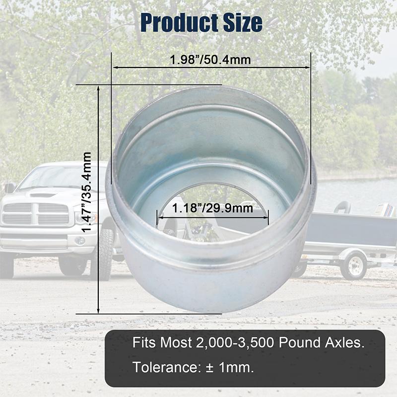 4 шт. 1,98-дюймовый пылезащитный колпачок для подшипника прицепа, масляный колпачок для оси прицепа с резиновыми заглушками для ступиц колес прицепа весом от 2000 до 3500 фунтов, колпачок ступицы