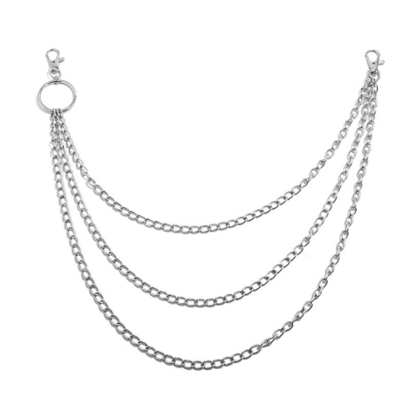 1/2/3 Слоя Длинный Металлический Ремень Цепь Рок Панк Крючок Брюки Талия Цепь