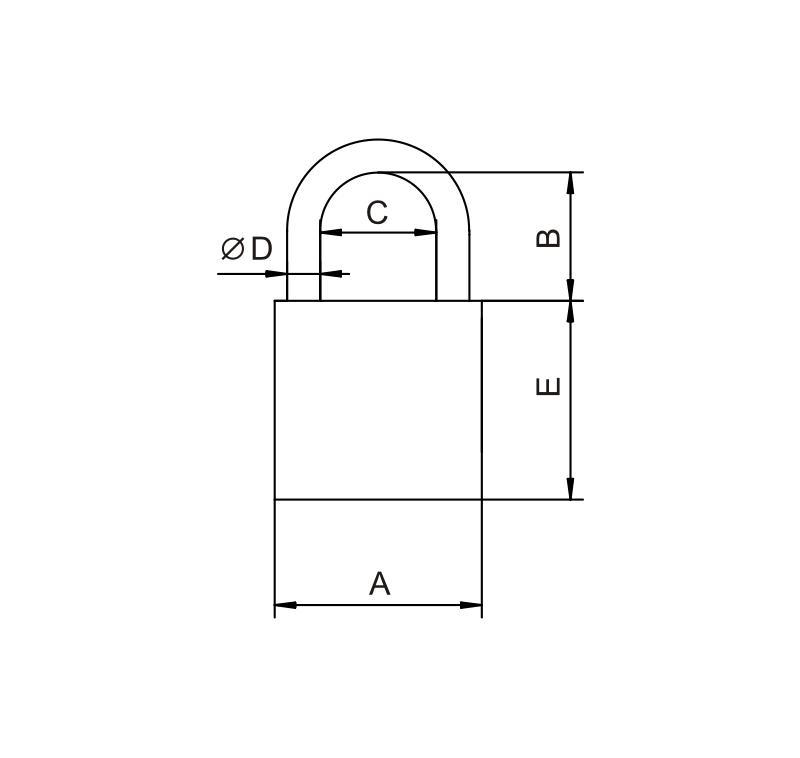 BRASS LATCH PADLOCK KM60 3 KEYS - MP KLO 60KM