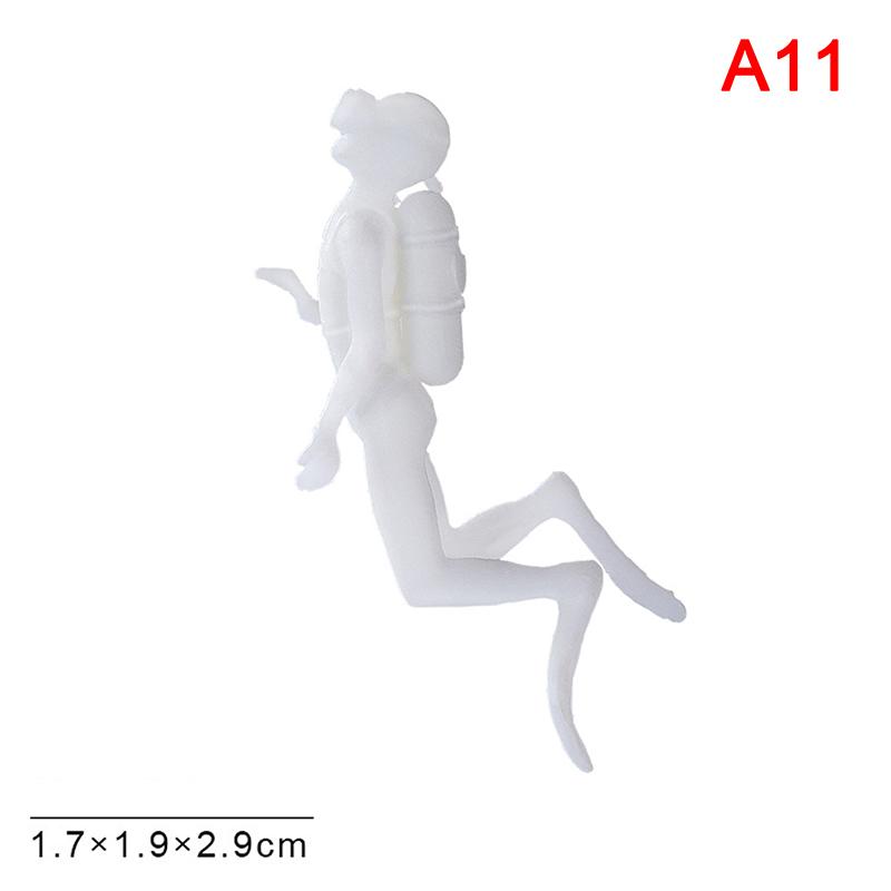 Unpainted Mini Ocean Diver Figurine - Underwater Decoration for Fish Tanks/Models