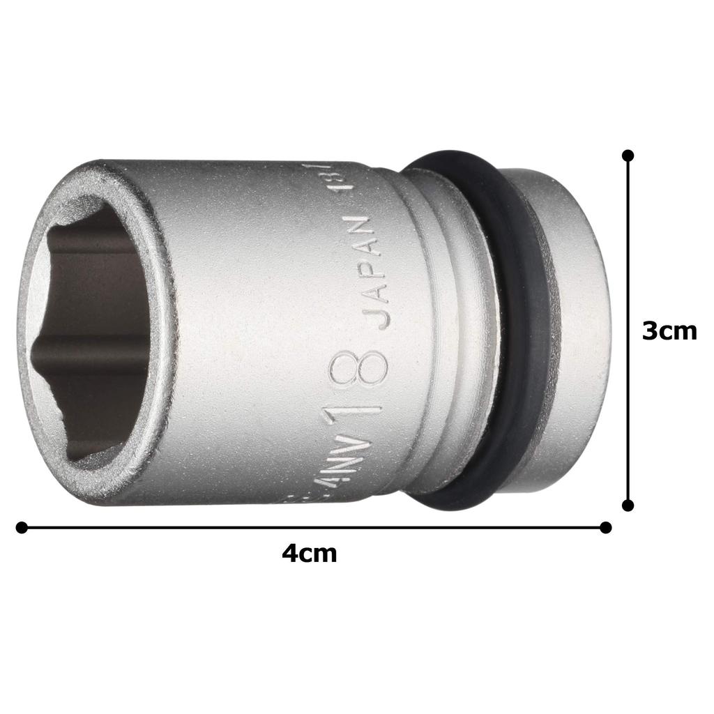 Ударная головка TONE Угол привода Ширина под ключ 18 мм 4NV-18 12,7 мм (1/2")