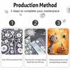 Halloween cat and pumpkin pearl painting art full pearl handmade diy home decorations