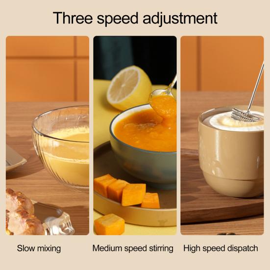Электрический вспениватель молока с высокой мощностью, 14000 об/мин, миксер для напитков из нержавеющей стали, многофункциональный венчик для кофе с батарейным питанием для латте матча
