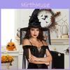 Enchanting Black Ruffled Fringe Hat For Halloween Party Witch Costume Accessory