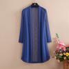Spring and Summer Women's Long Tulle Sunscreen Cardigan Solid Color Casual Loose Jacket Women's Shawl Cardigan