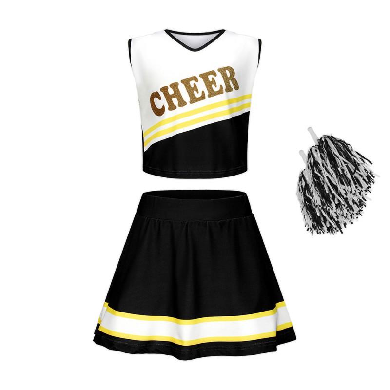 Kids Cheerleading Uniforms Girls Stage Performance Sports Outfit Football Baby Dance Wear