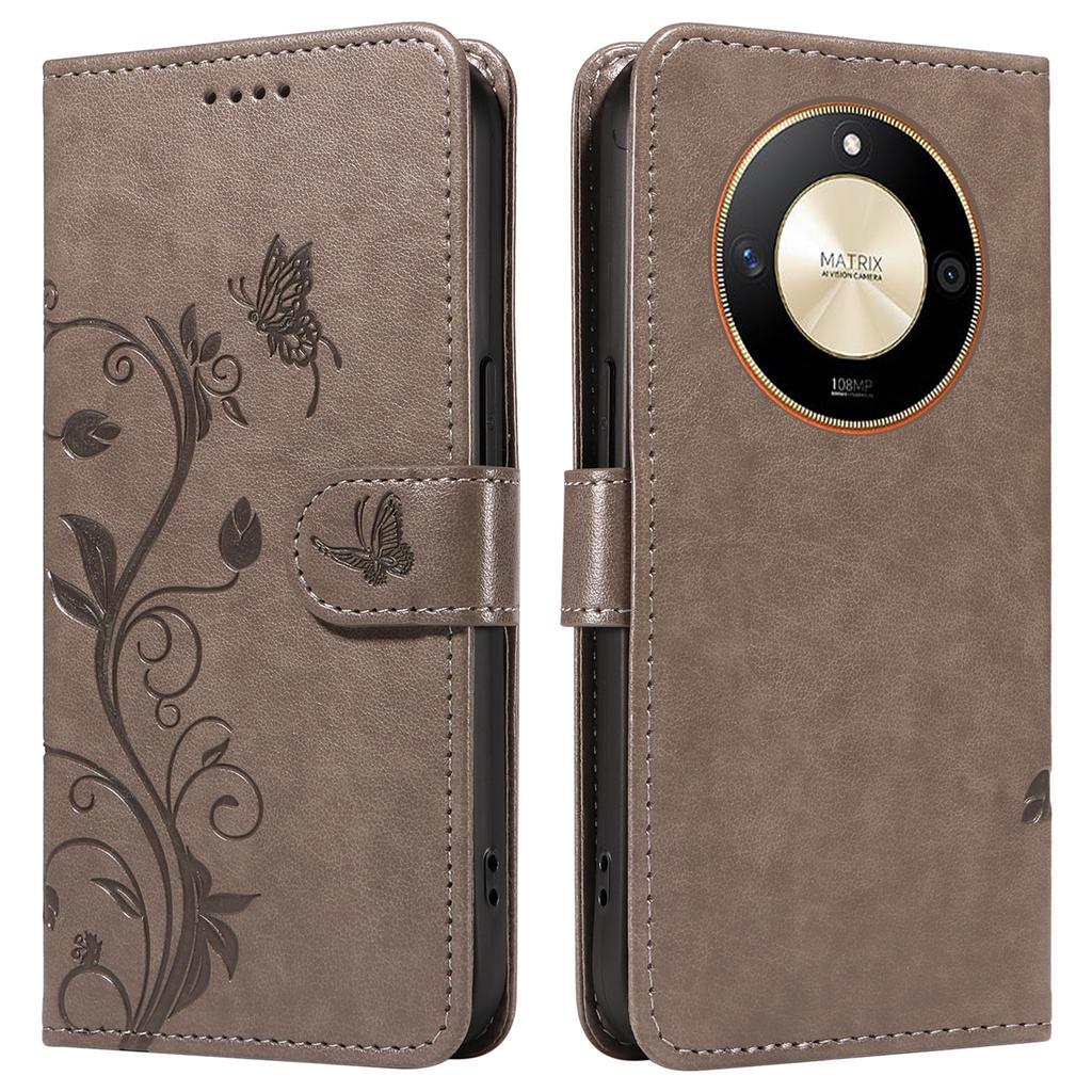 Чехлы из ПУ кожи с цветочным узором, кошелек-подставка, чехол для телефона с ремешком для Honor Magic6 Lite 5G/X9b 5G/X50 5G