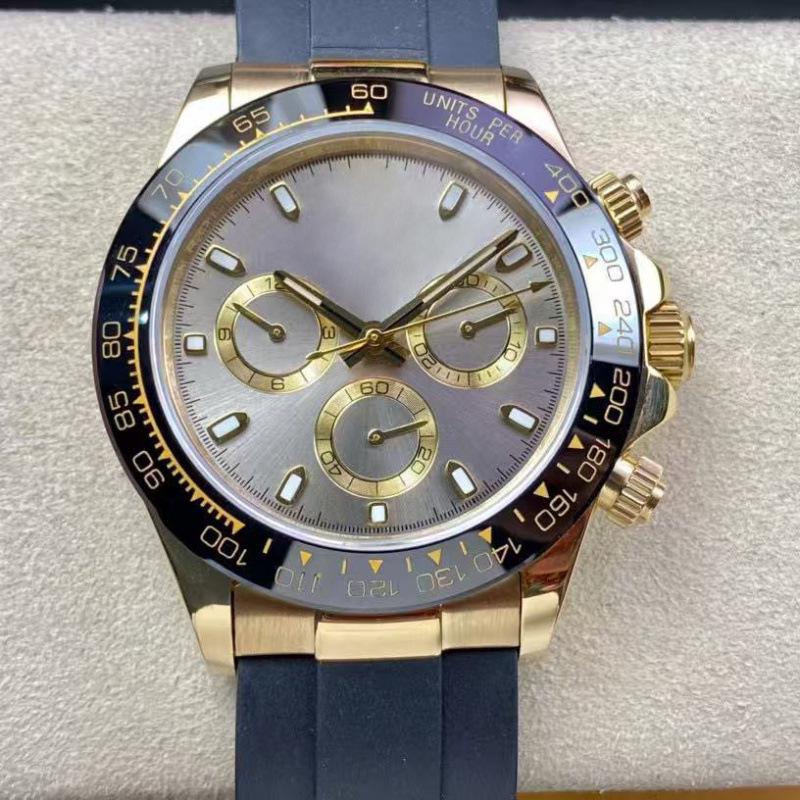 Мужские автоматические механические часы Rolex Daytona 40 мм, многофункциональные, с инкрустацией бриллиантами.