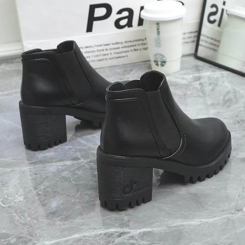 Осенние ботинки женские туфли на платформе Thinken Heel Chunky Sneakers Черные панк-ботинки туфли, увеличивающие рост Botas De Mujer