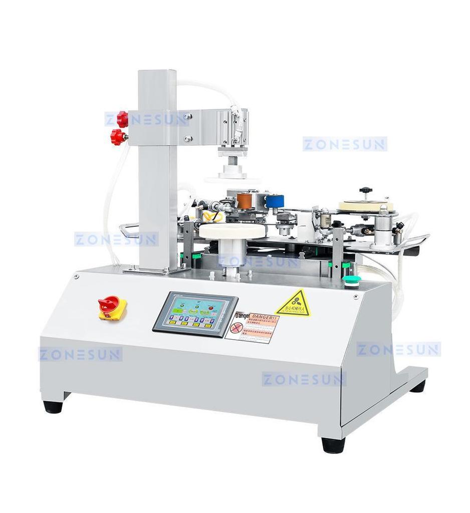 ZONESUN Semi-Automatic Tape Sealing & Wrapping Machine for Plastic, Acrylic, and Tin Boxes